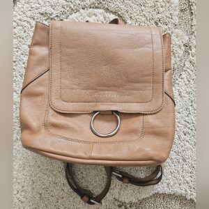 SANCTUARY Womens Camel Tan Leather Backpack, Purse